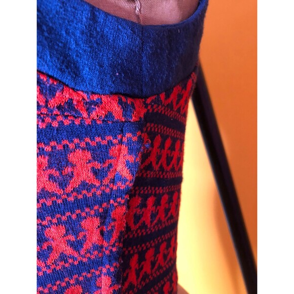 1960s-1970s LANZ People Print Crop Top NOVELTY KISTCH Blue & Red Blouse. XS - Picture 10 of 10